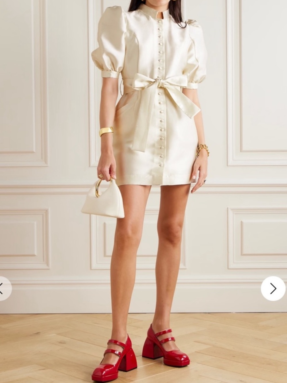 DESTREE - Amoako belted paneled satin-twill mini dress